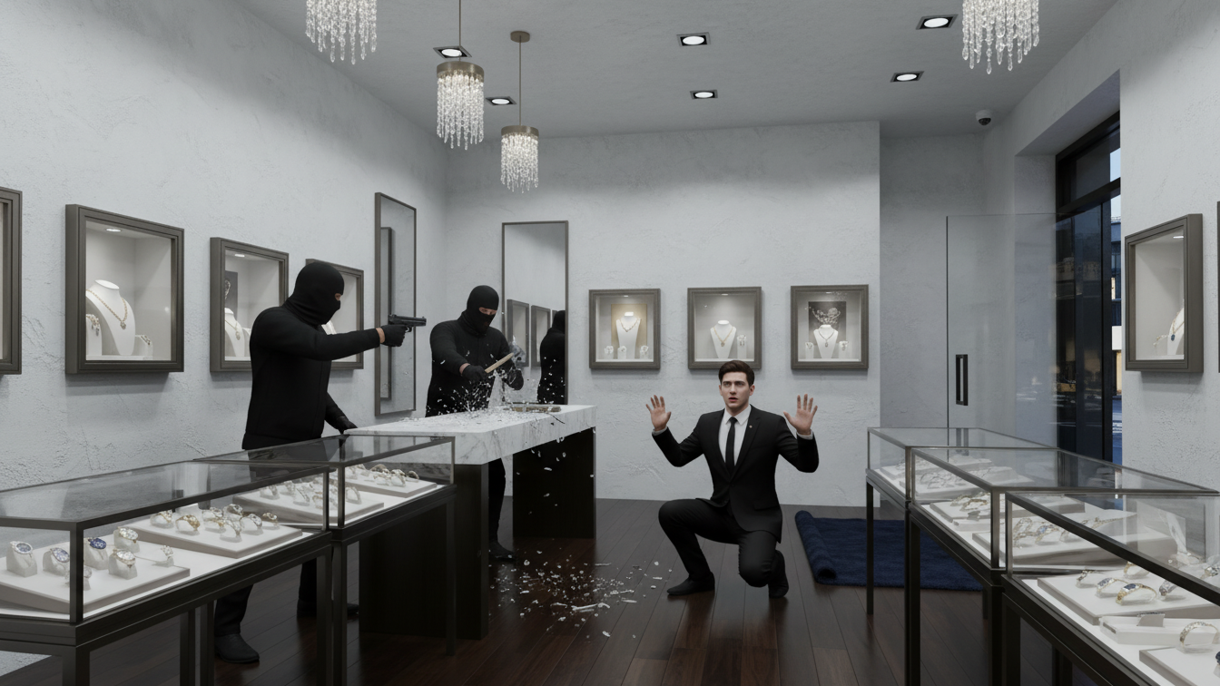 عدم مقابله با سارق در طلافروشی